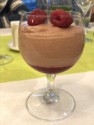 Chocolate mousse with raspberries